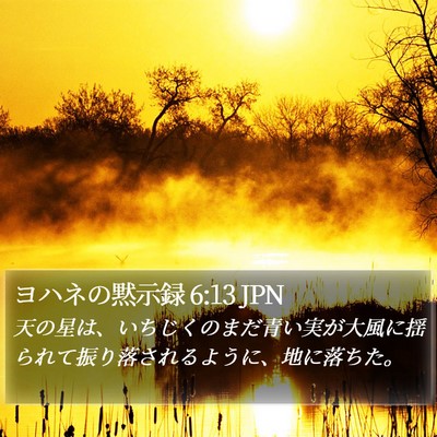 ヨハネの黙示録 6:13 JPN Bible Verse Image