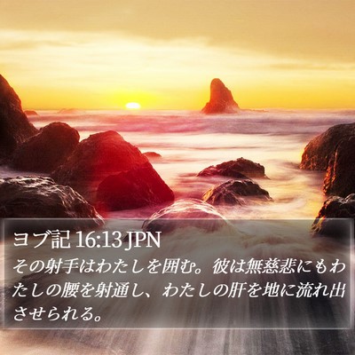 ヨブ記 16:13 JPN Bible Verse Image