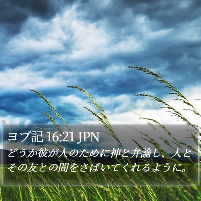 ヨブ記 16:21 JPN Bible Verse Image