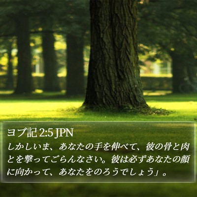 ヨブ記 2:5 JPN Bible Verse Image