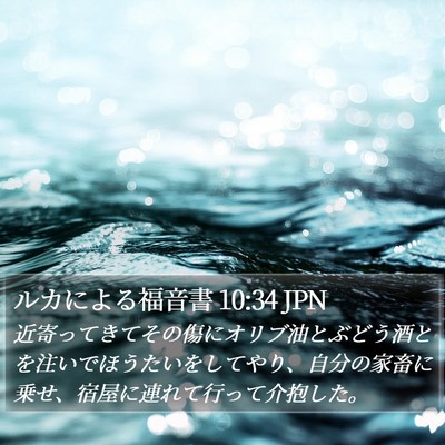 ルカによる福音書 10:34 JPN Bible Verse Image