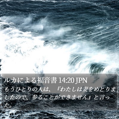 ルカによる福音書 14:20 JPN Bible Verse Image