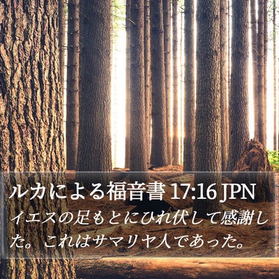 ルカによる福音書 17:16 JPN Bible Verse Image