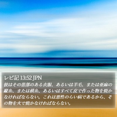 レビ記 13:52 JPN Bible Verse Image