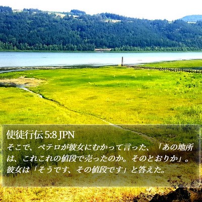 使徒行伝 5:8 JPN Bible Verse Image
