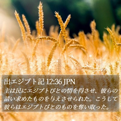出エジプト記 12:36 JPN Bible Verse Image
