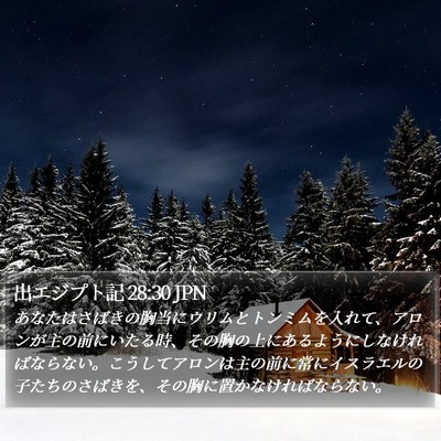 出エジプト記 28:30 JPN Bible Verse Image