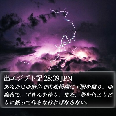 出エジプト記 28:39 JPN Bible Verse Image