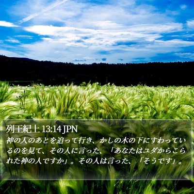 列王紀上 13:14 JPN Bible Verse Image