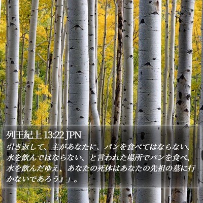 列王紀上 13:22 JPN Bible Verse Image