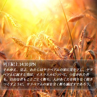 列王紀上 14:10 JPN Bible Verse Image