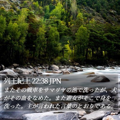 列王紀上 22:38 JPN Bible Verse Image