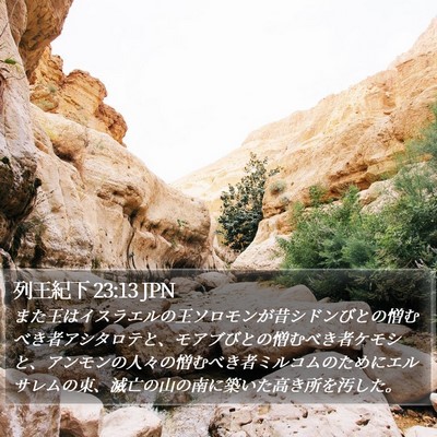 列王紀下 23:13 JPN Bible Verse Image
