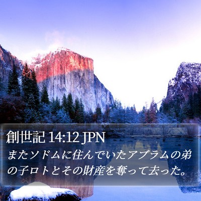 創世記 14:12 JPN Bible Verse Image