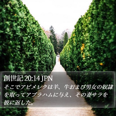 創世記 20:14 JPN Bible Verse Image