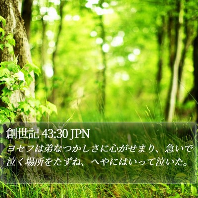 創世記 43:30 JPN Bible Verse Image