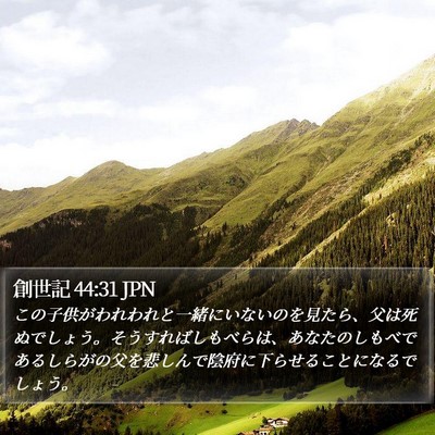 創世記 44:31 JPN Bible Verse Image