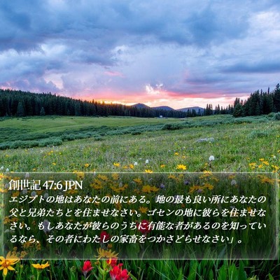 創世記 47:6 JPN Bible Verse Image