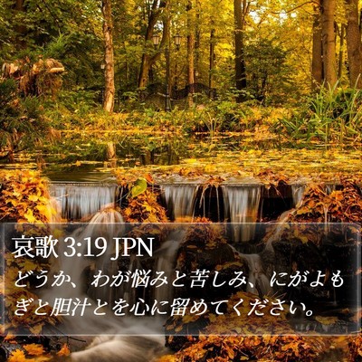 哀歌 3:19 JPN Bible Verse Image