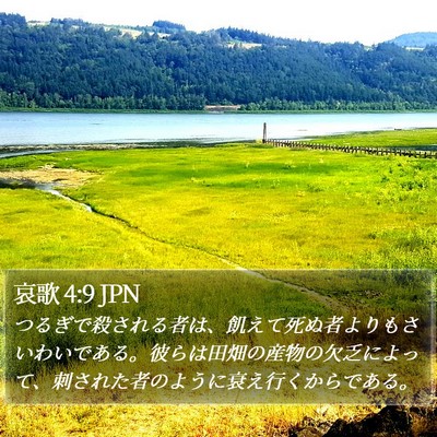 哀歌 4:9 JPN Bible Verse Image