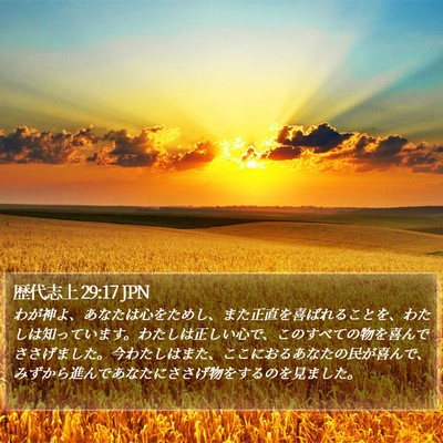 歴代志上 29:17 JPN Bible Verse Image