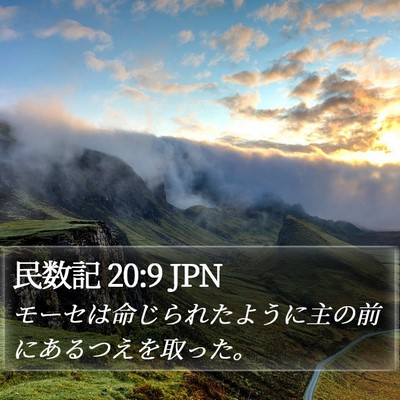 民数記 20:9 JPN Bible Verse Image