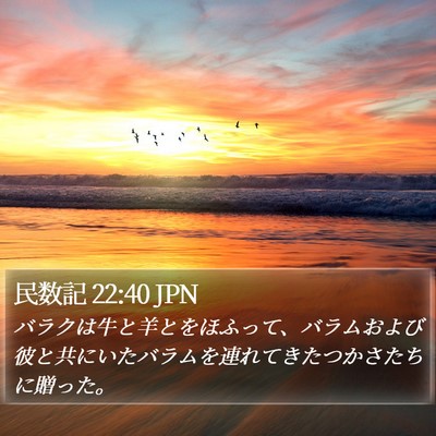 民数記 22:40 JPN Bible Verse Image
