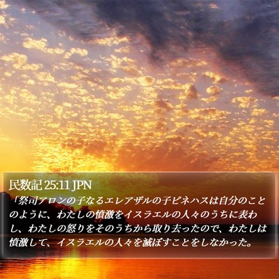 民数記 25:11 JPN Bible Verse Image