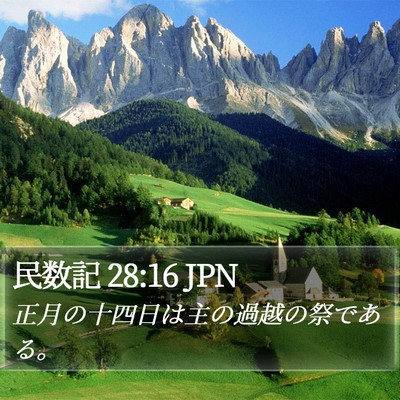 民数記 28:16 JPN Bible Verse Image