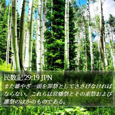 民数記 29:19 JPN Bible Verse Image