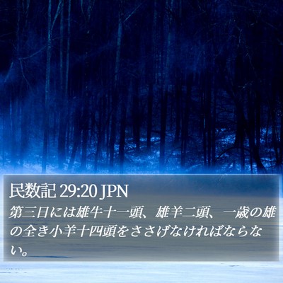 民数記 29:20 JPN Bible Verse Image