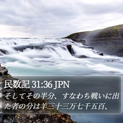 民数記 31:36 JPN Bible Verse Image