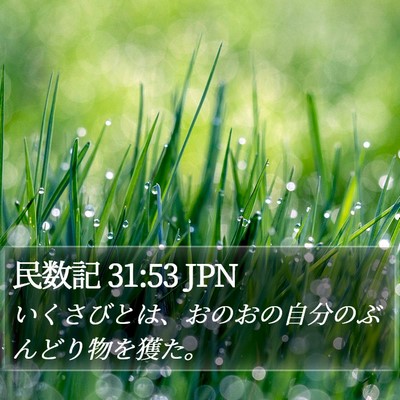民数記 31:53 JPN Bible Verse Image