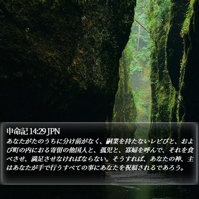 申命記 14:29 JPN Bible Verse Image