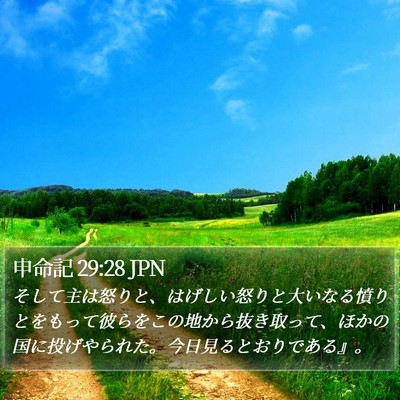 申命記 29:28 JPN Bible Verse Image