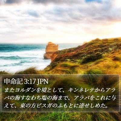 申命記 3:17 JPN Bible Verse Image