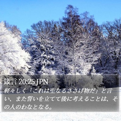 箴言 20:25 JPN Bible Verse Image