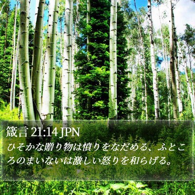 箴言 21:14 JPN Bible Verse Image