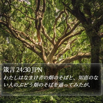箴言 24:30 JPN Bible Verse Image