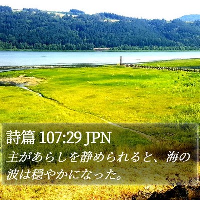 詩篇 107:29 JPN Bible Verse Image