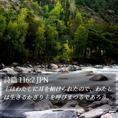 詩篇 116:2 JPN Bible Verse Image