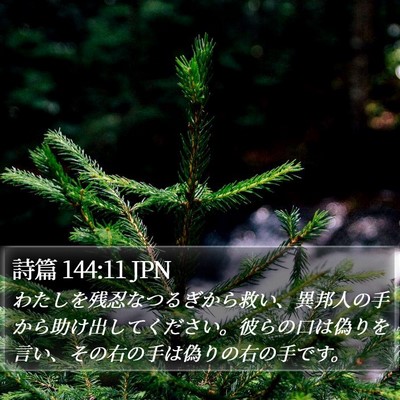 詩篇 144:11 JPN Bible Verse Image