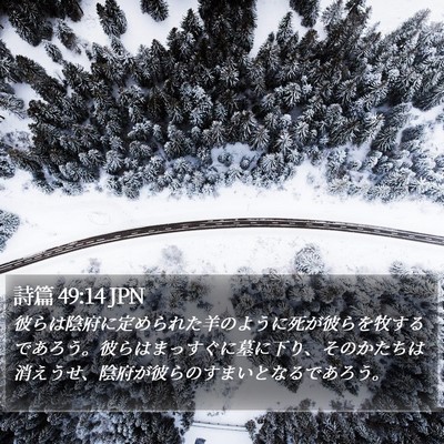 詩篇 49:14 JPN Bible Verse Image