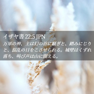 Picture 02 - イザヤ書 22:5 JPN - 万軍の神、主は幻の谷に騒ぎと、踏 - Bible Verse Picture