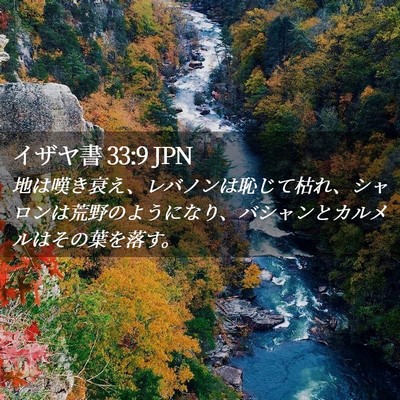 Picture 02 - イザヤ書 33:9 JPN - 地は嘆き衰え、レバノンは恥じて枯 - Bible Verse Picture