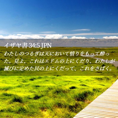 Picture 02 - イザヤ書 34:5 JPN - わたしのつるぎは天において憤りを - Bible Verse Picture