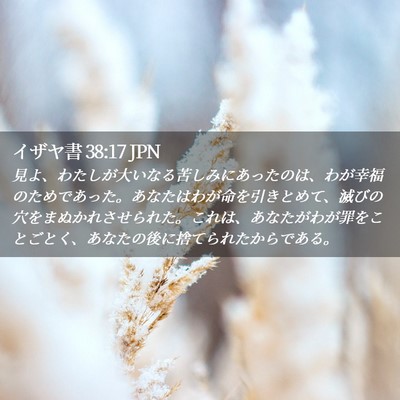 Picture 02 - イザヤ書 38:17 JPN - 見よ、わたしが大いなる苦しみにあ - Bible Verse Picture
