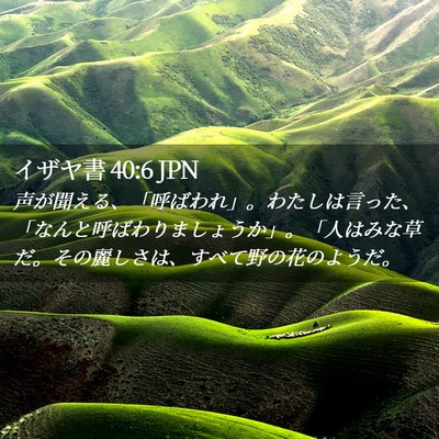Picture 02 - イザヤ書 40:6 JPN - 声が聞える、「呼ばわれ」。わたし - Bible Verse Picture