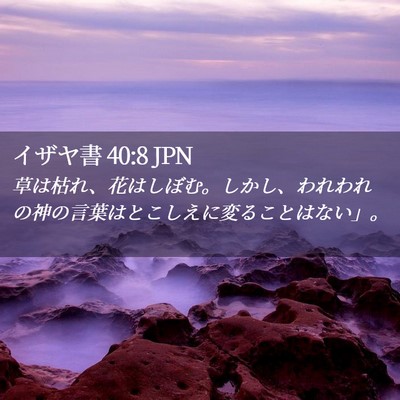Picture 02 - イザヤ書 40:8 JPN - 草は枯れ、花はしぼむ。しかし、わ - Bible Verse Picture
