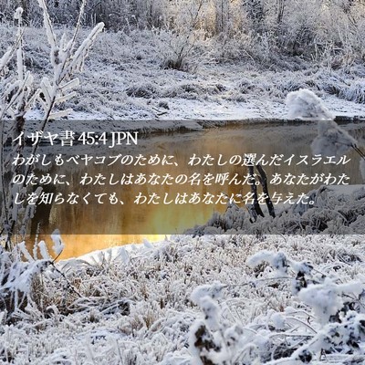 Picture 02 - イザヤ書 45:4 JPN - わがしもべヤコブのために、わたし - Bible Verse Picture